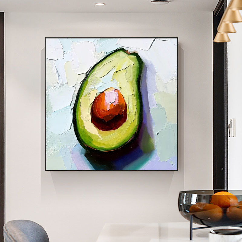 Avocado Beauty - 3D Textured Avocado Wall Art - Vibrant Kitchen & Dining Room Decor