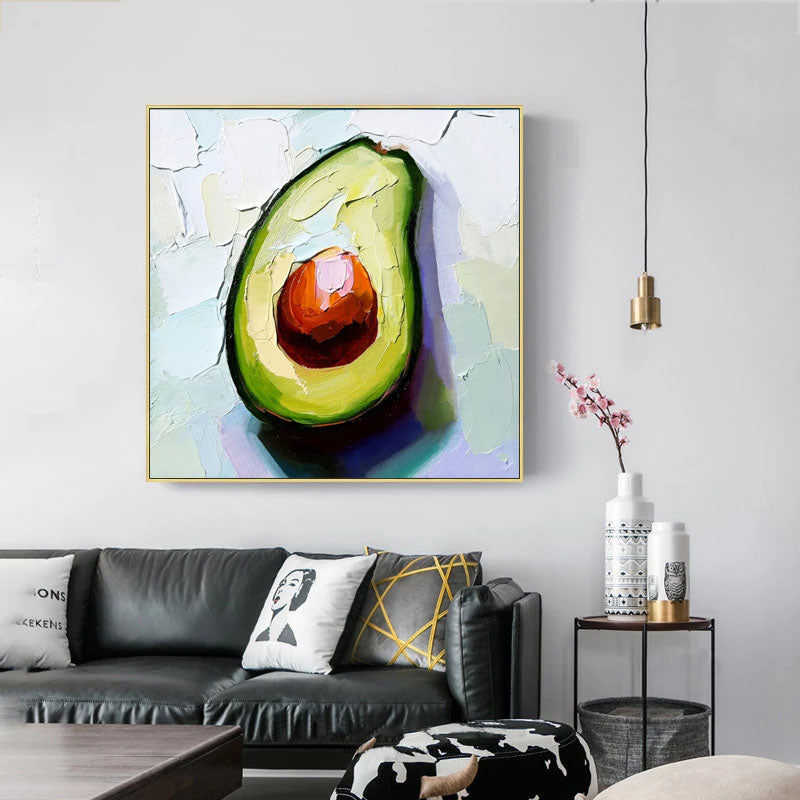Avocado Beauty - 3D Textured Avocado Wall Art - Vibrant Kitchen & Dining Room Decor