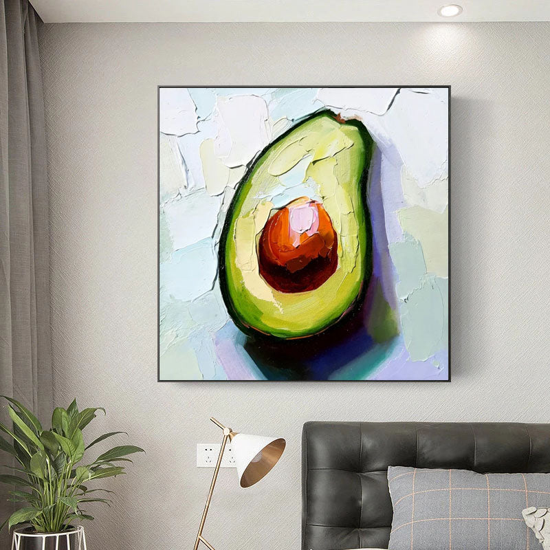 Avocado Beauty - 3D Textured Avocado Wall Art - Vibrant Kitchen & Dining Room Decor