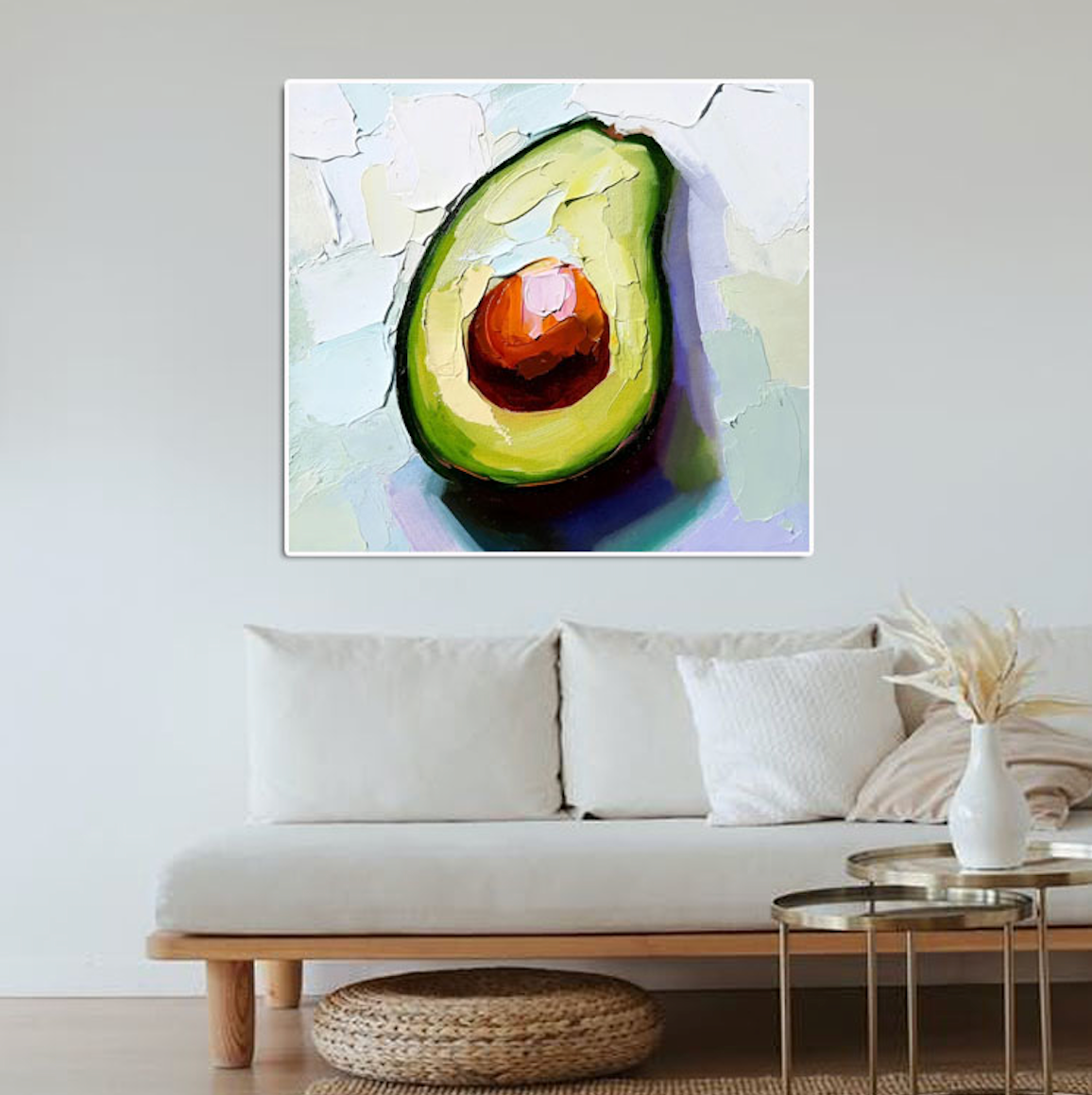 Avocado Beauty - 3D Textured Avocado Wall Art - Vibrant Kitchen & Dining Room Decor