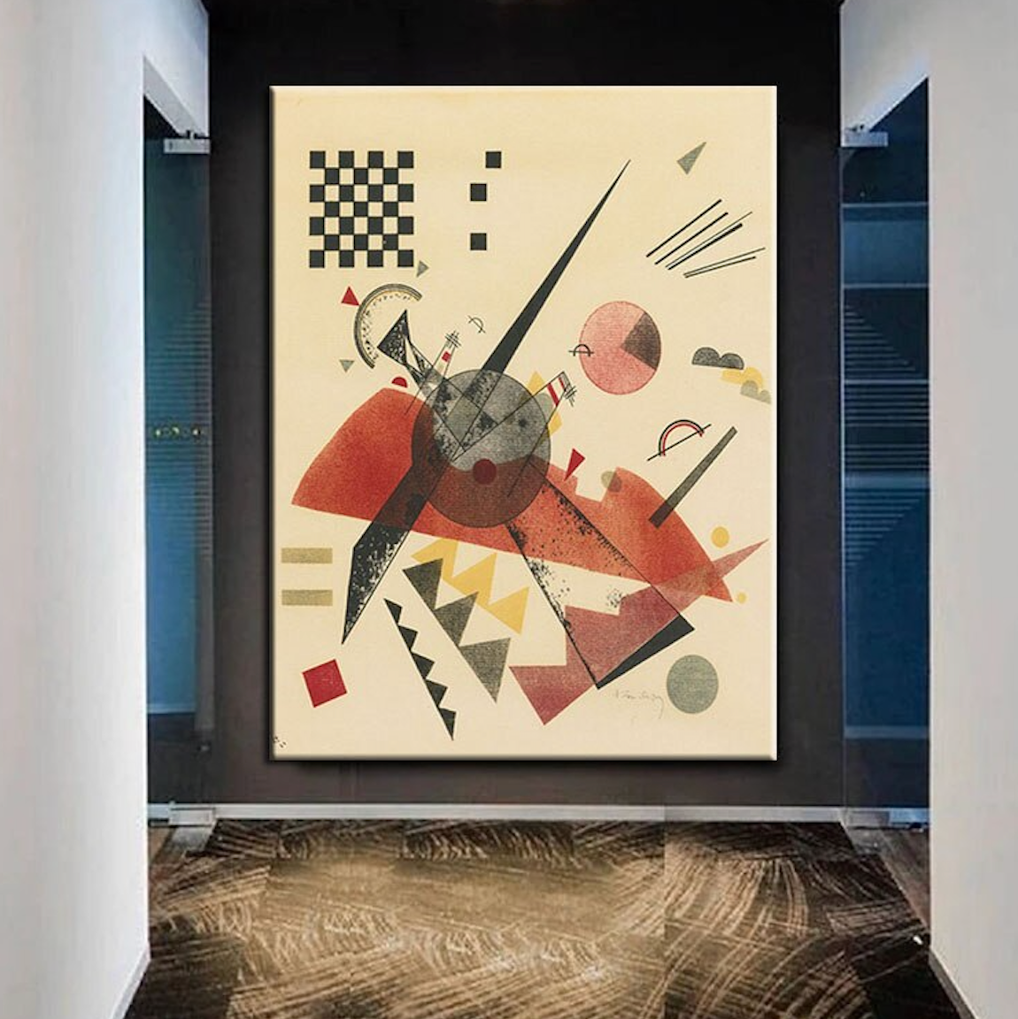 Abstract Geometric Art Print: Dynamic Shape Composition for Wall Art