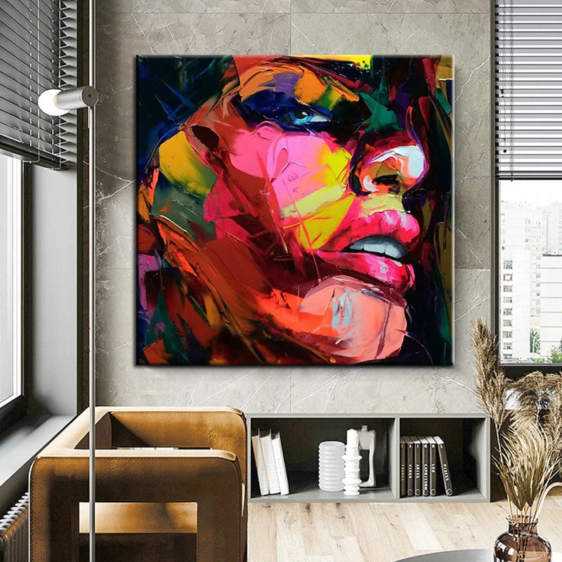 Extasy-Vibrant Abstract Portrait: A Burst of Colorful Expressions