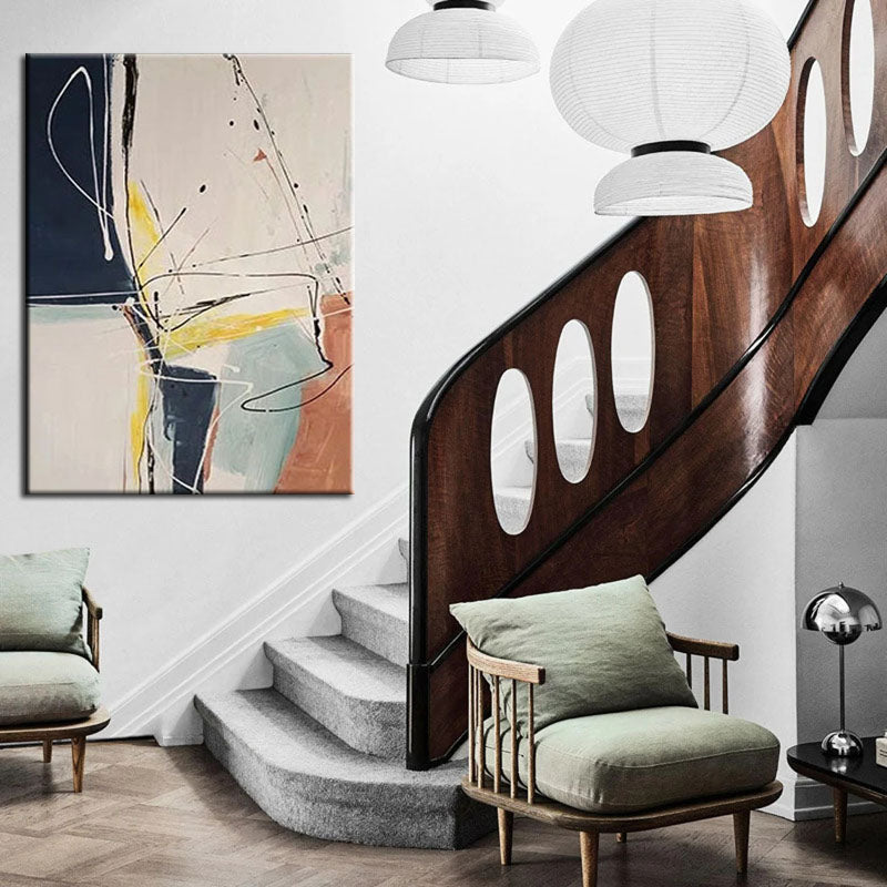 Feelings-Modern Abstract Oil Painting on Vertical Canvas for Minimalist Interiors