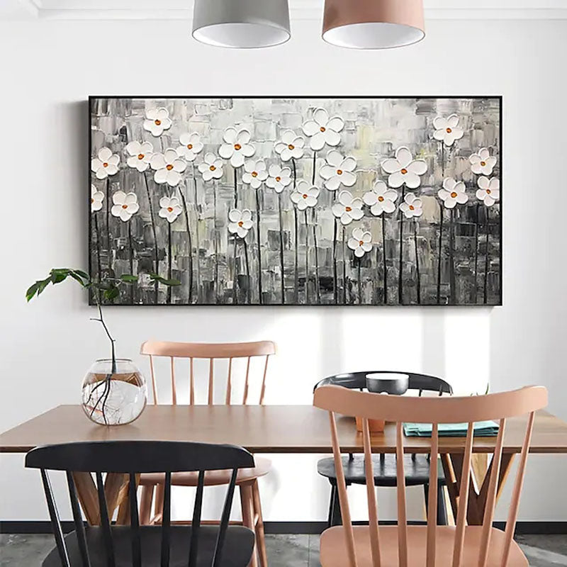 Field of Lilies-Textured Abstract Floral Painting for Elegant Decor