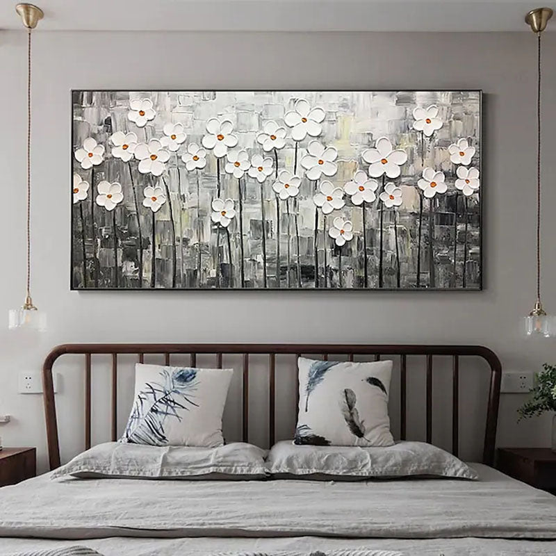 Field of Lilies-Textured Abstract Floral Painting for Elegant Decor