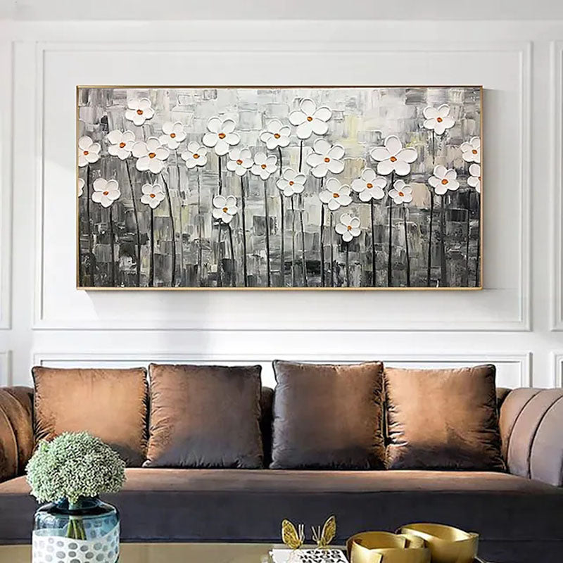 Field of Lilies-Textured Abstract Floral Painting for Elegant Decor