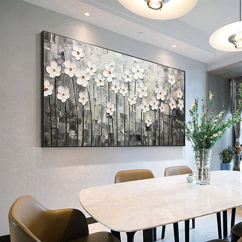 Field of Lilies-Textured Abstract Floral Painting for Elegant Decor