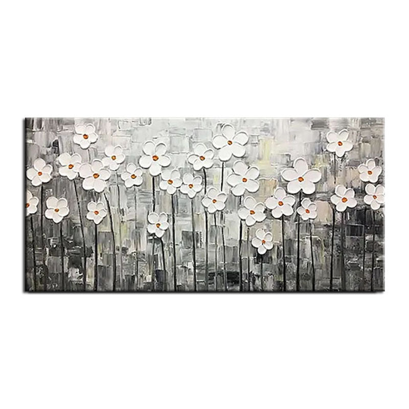 Field of Lilies-Textured Abstract Floral Painting for Elegant Decor