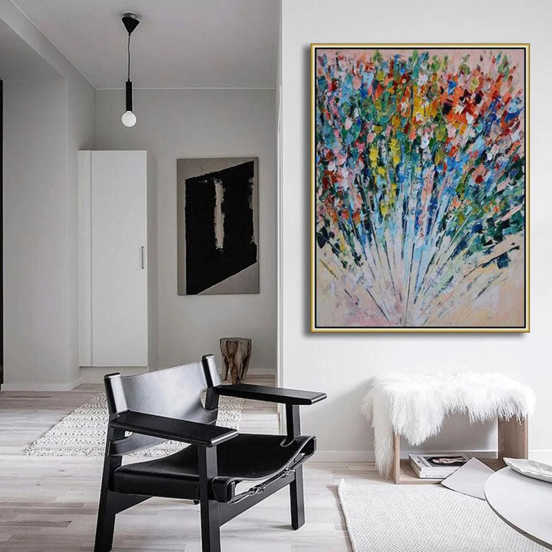 Colorful Abstract Art: Bold Oil Painting for Vibrant Wall Decor