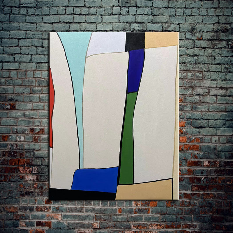 Kindness-Geometric Abstract Oil Painting - Modern Minimalist Wall Art for Home Decor