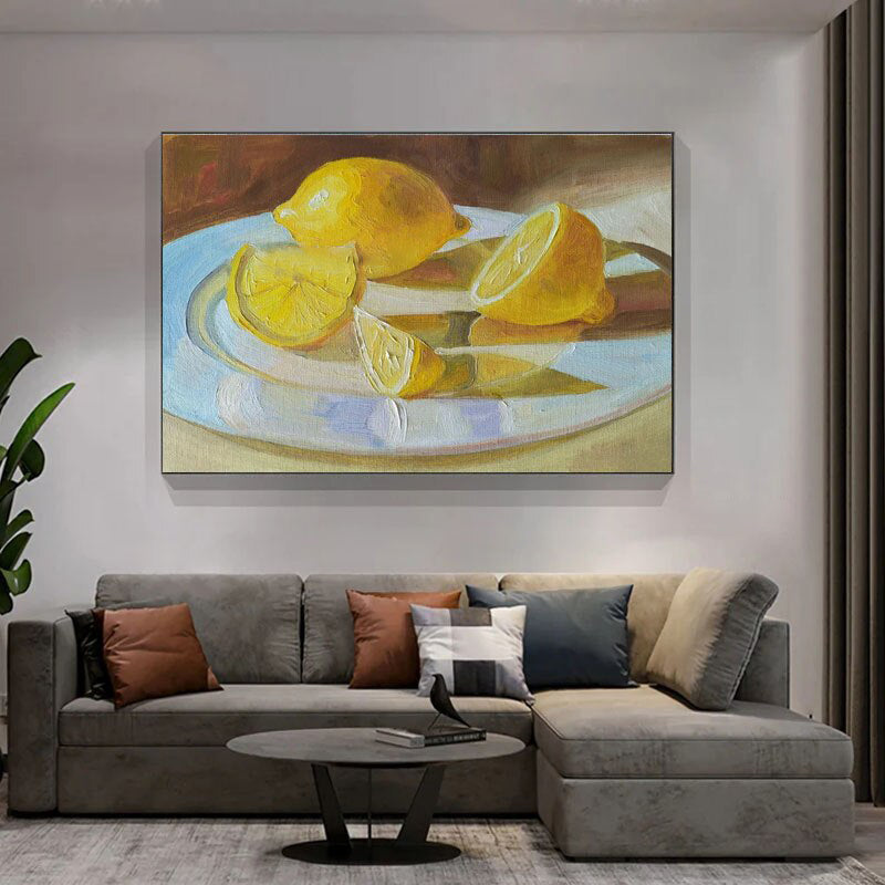 Lemons in the Sun: A Realistic art, Fruite Oil Painting