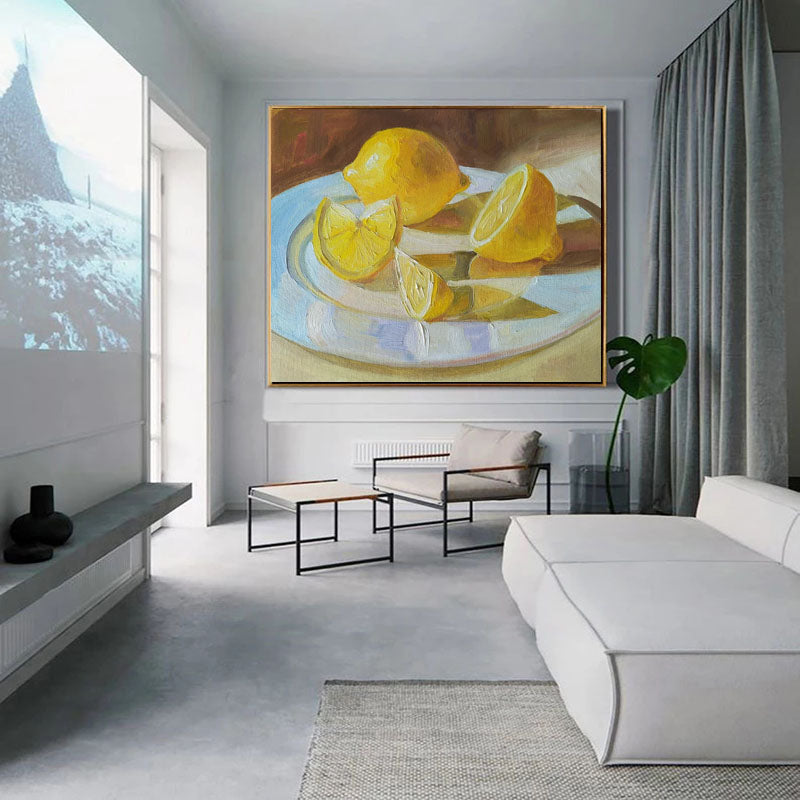 Lemons in the Sun: A Realistic art, Fruite Oil Painting