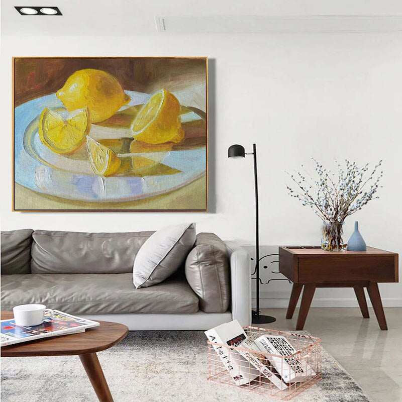 Lemons in the Sun: A Realistic art, Fruite Oil Painting