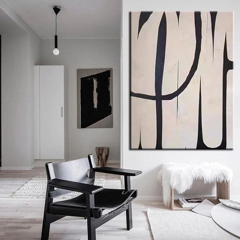 Rollercoaster-Minimalist Black & White Abstract Wall Art - Geometric Line Modern Decor