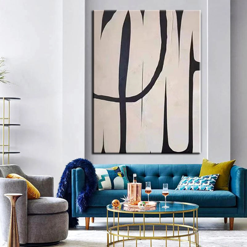 Rollercoaster-Minimalist Black & White Abstract Wall Art - Geometric Line Modern Decor