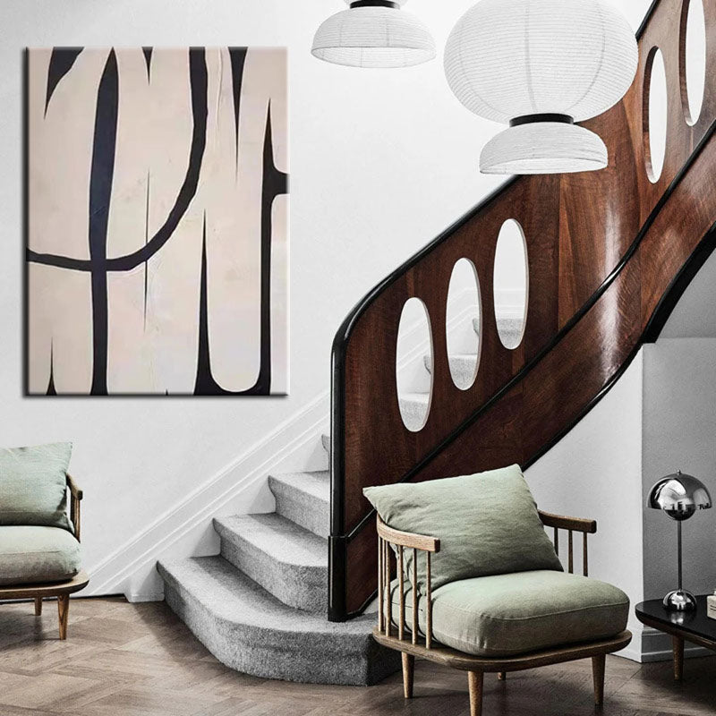 Rollercoaster-Minimalist Black & White Abstract Wall Art - Geometric Line Modern Decor