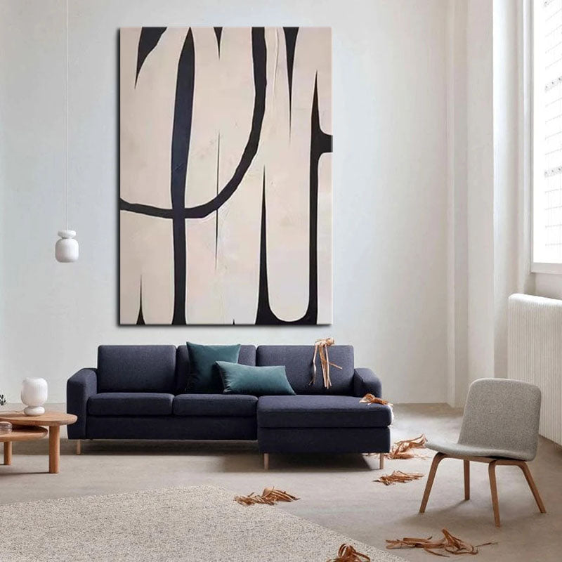 Rollercoaster-Minimalist Black & White Abstract Wall Art - Geometric Line Modern Decor