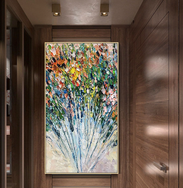 Proud Peacock-Modern Textured Peacock Abstract Painting for Elegant Home Decor