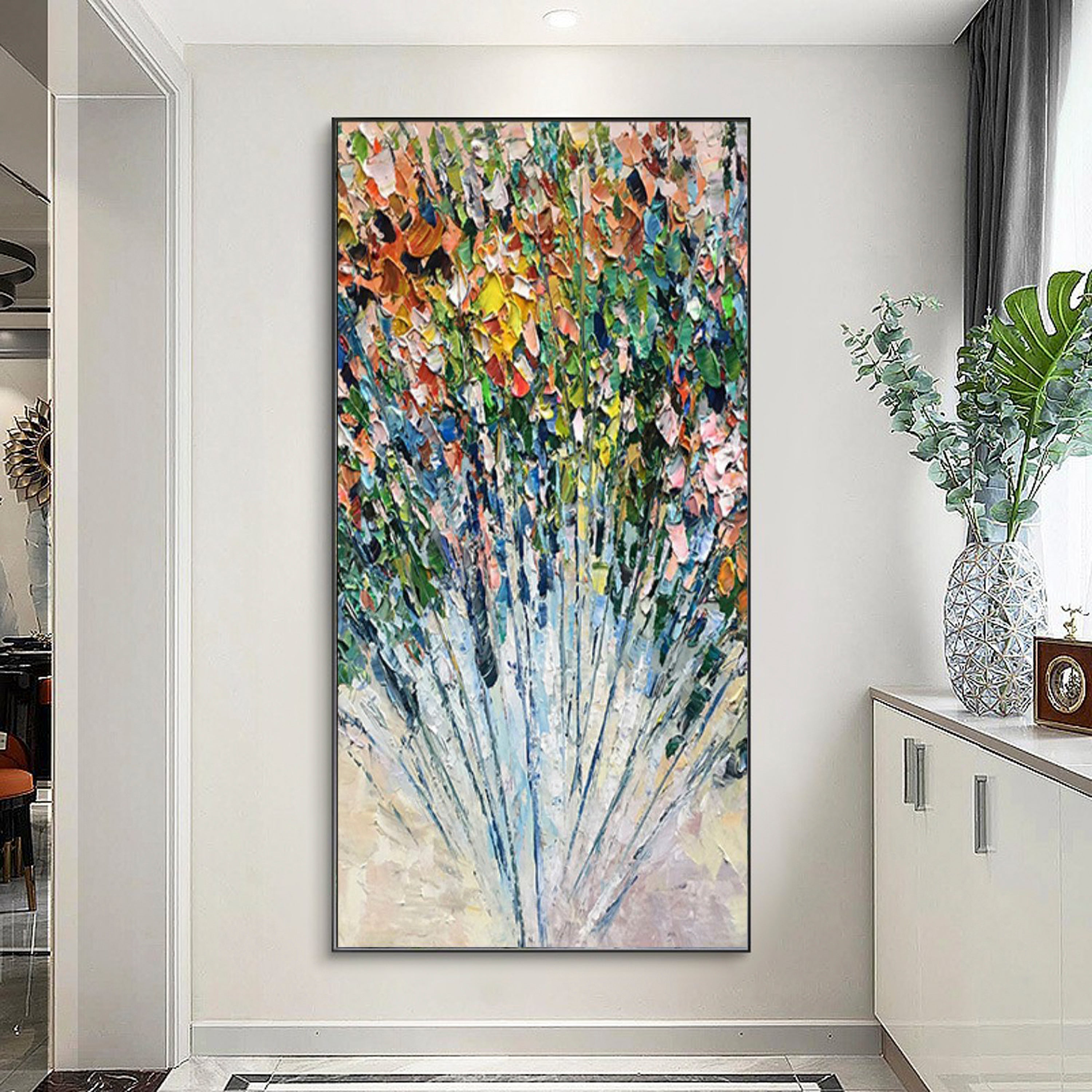 Proud Peacock-Modern Textured Peacock Abstract Painting for Elegant Home Decor