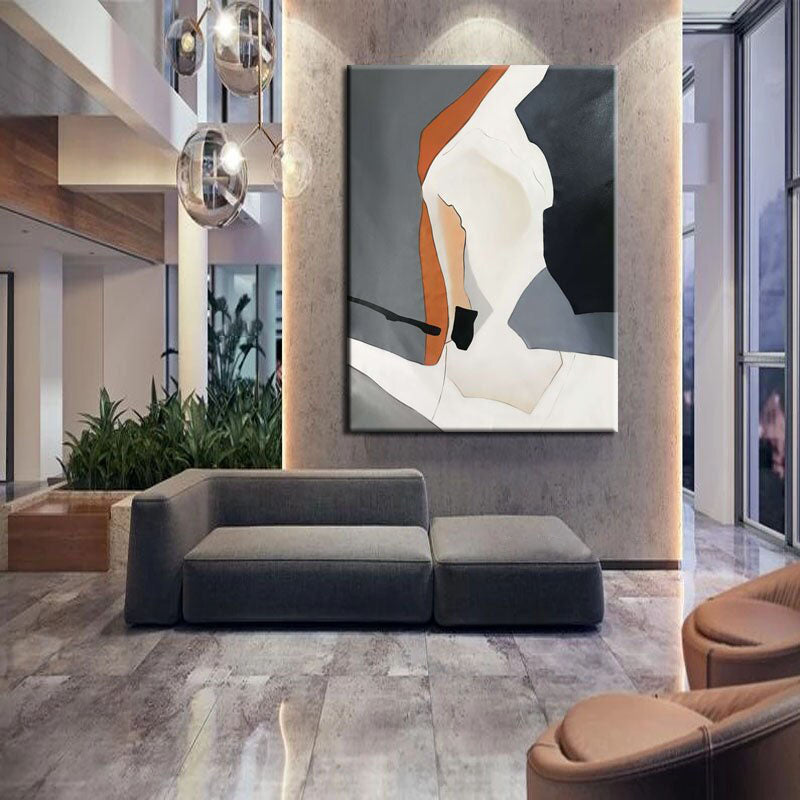 Waiting for You-Abstract Figurative Oil Painting on Canvas for Modern Wall Decor