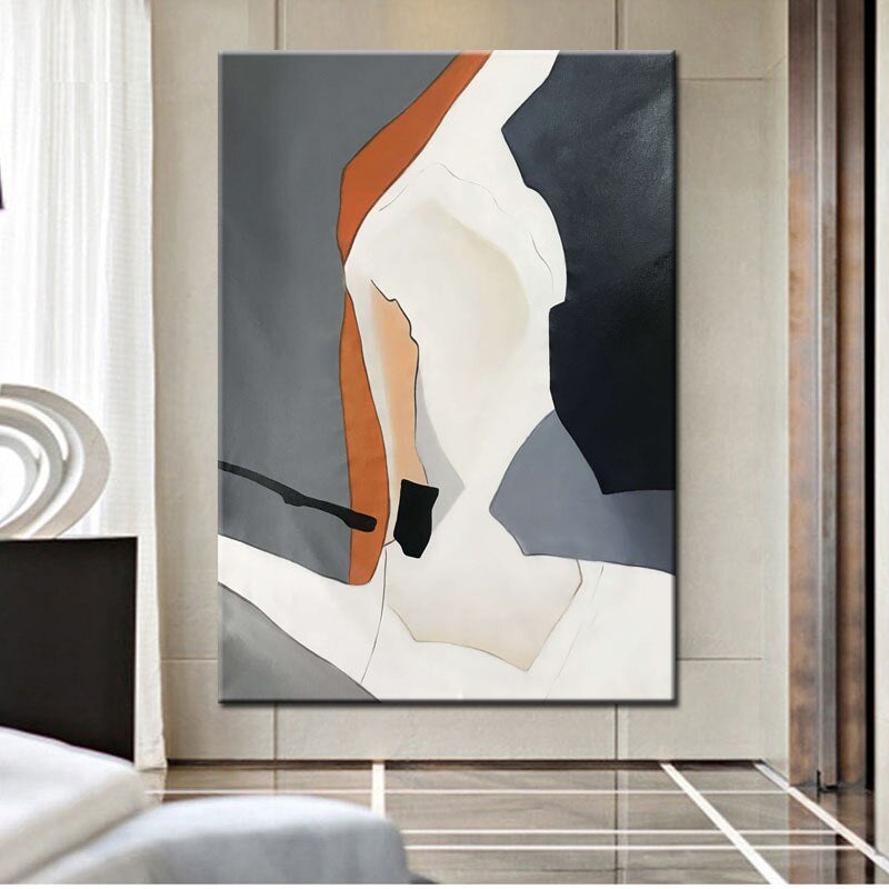 Waiting for You-Abstract Figurative Oil Painting on Canvas for Modern Wall Decor