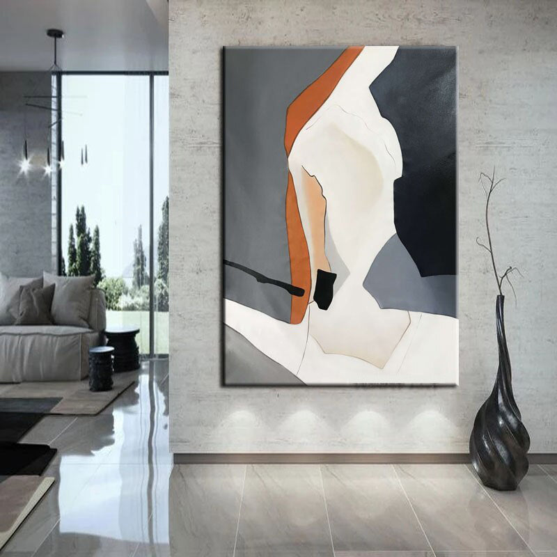Waiting for You-Abstract Figurative Oil Painting on Canvas for Modern Wall Decor