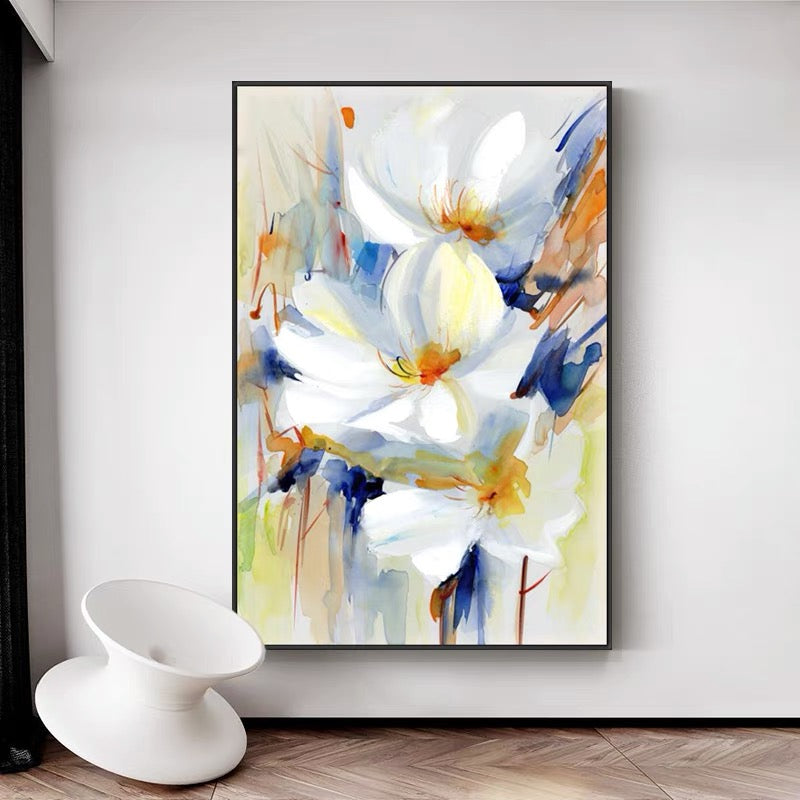 Amaryllis-Vibrant Floral Watercolor Painting for Elegant Interiors