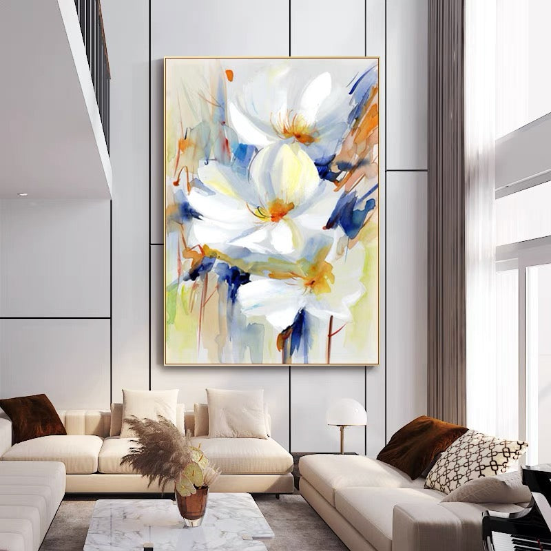 Amaryllis-Vibrant Floral Watercolor Painting for Elegant Interiors