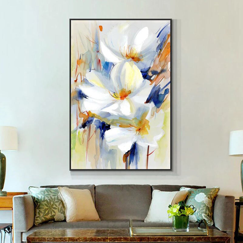Amaryllis-Vibrant Floral Watercolor Painting for Elegant Interiors
