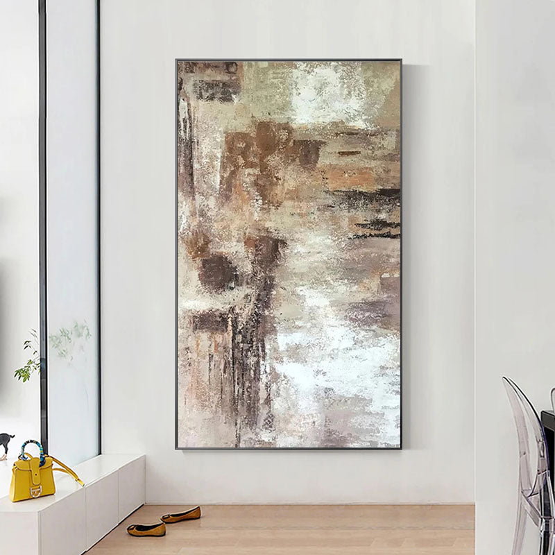 Ancient-Neutral Tones Abstract Wall Art - Textured Earthy Palette Modern Painting