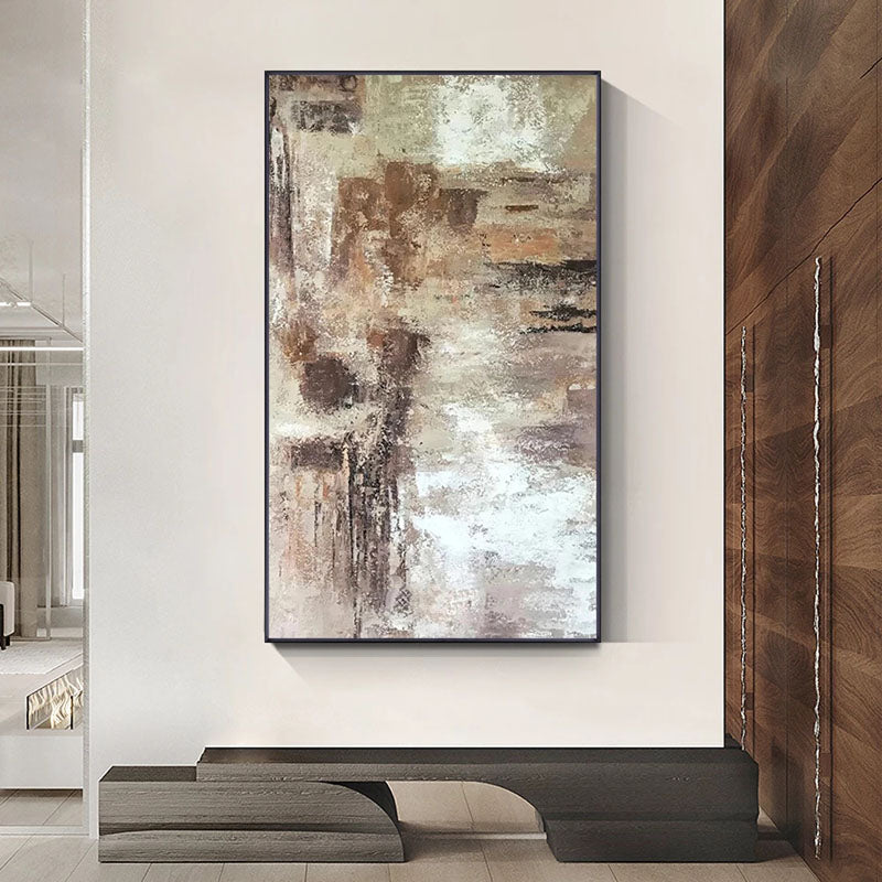 Ancient-Neutral Tones Abstract Wall Art - Textured Earthy Palette Modern Painting