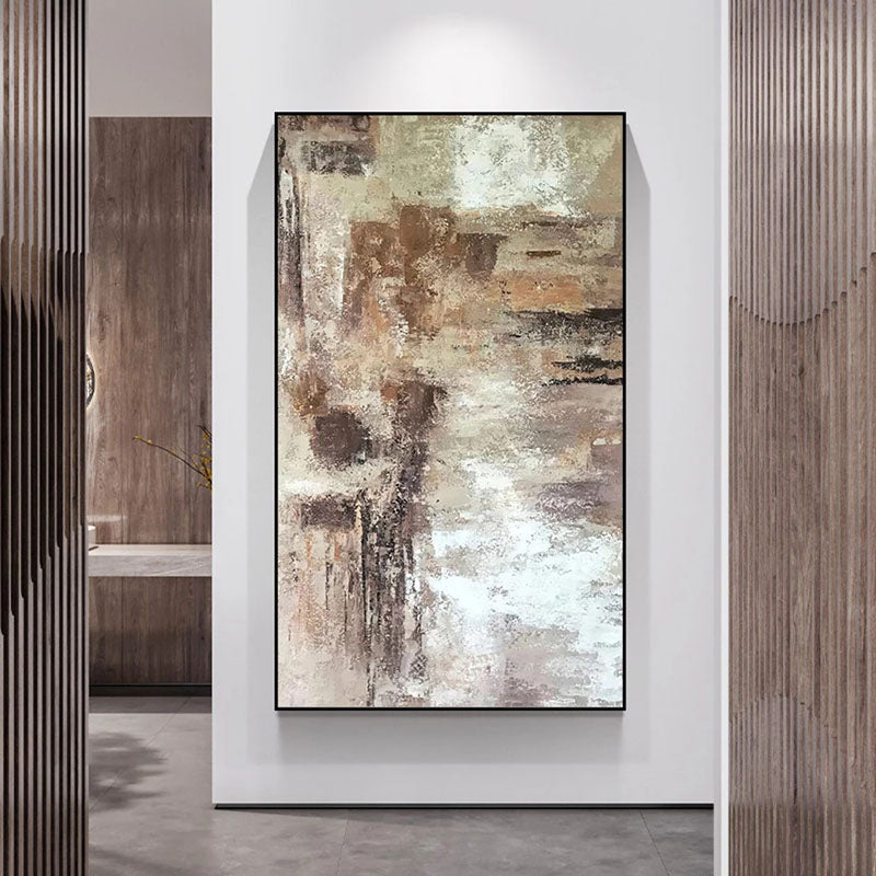 Ancient-Neutral Tones Abstract Wall Art - Textured Earthy Palette Modern Painting