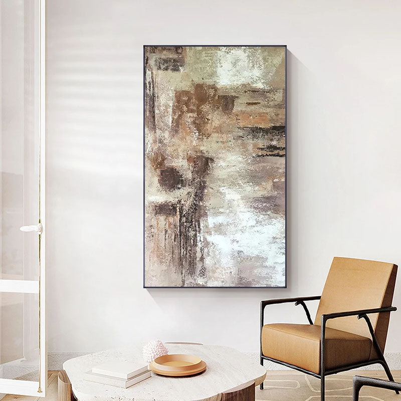 Ancient-Neutral Tones Abstract Wall Art - Textured Earthy Palette Modern Painting