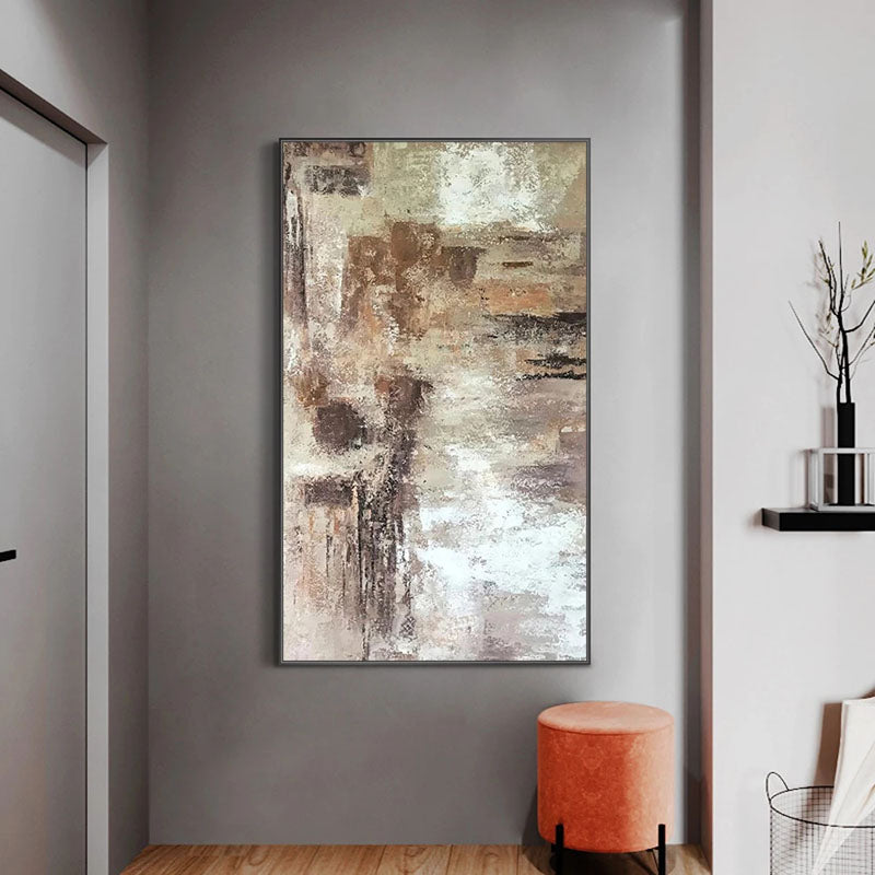 Ancient-Neutral Tones Abstract Wall Art - Textured Earthy Palette Modern Painting