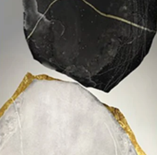 Classy-Abstract Geometric Painting with Gold Accents for Modern Homes