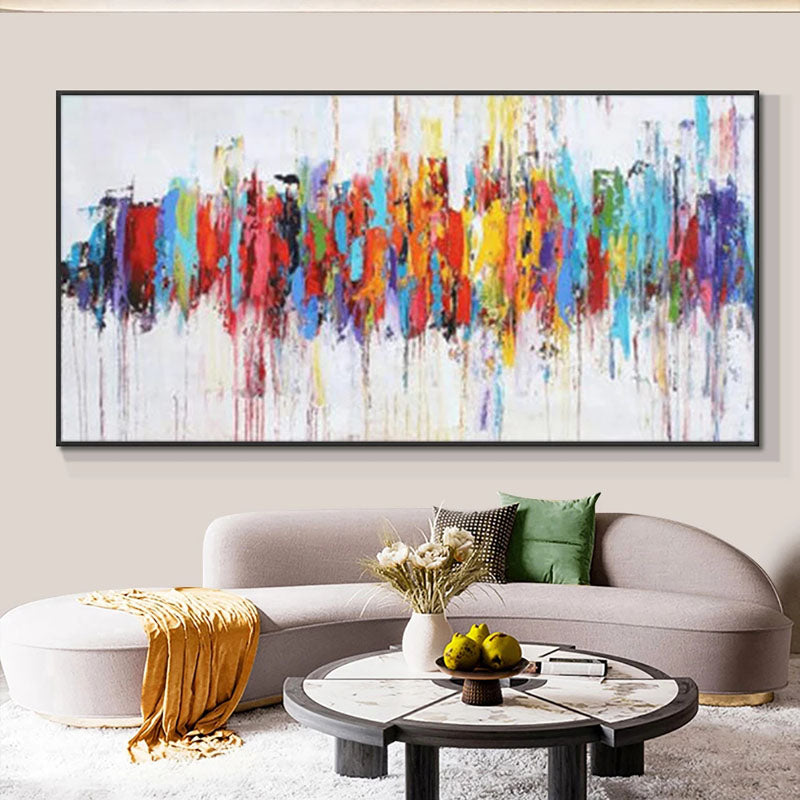 Colored Wavelengths-Abstract Colorful Painting for Contemporary Home Decor