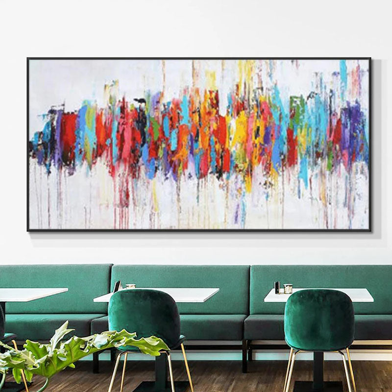 Colored Wavelengths-Abstract Colorful Painting for Contemporary Home Decor