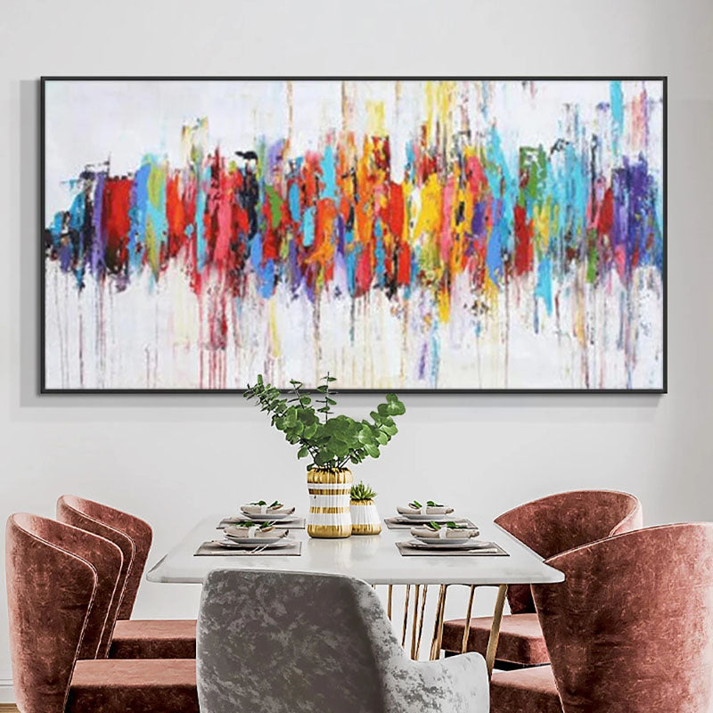 Colored Wavelengths-Abstract Colorful Painting for Contemporary Home Decor