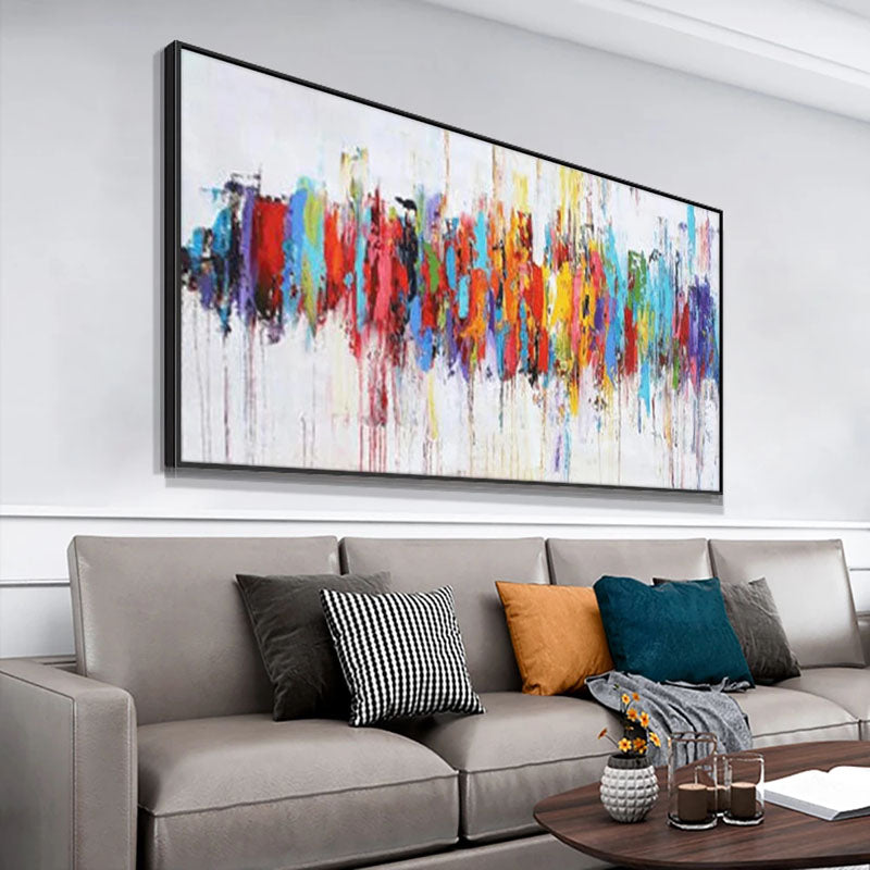 Colored Wavelengths-Abstract Colorful Painting for Contemporary Home Decor
