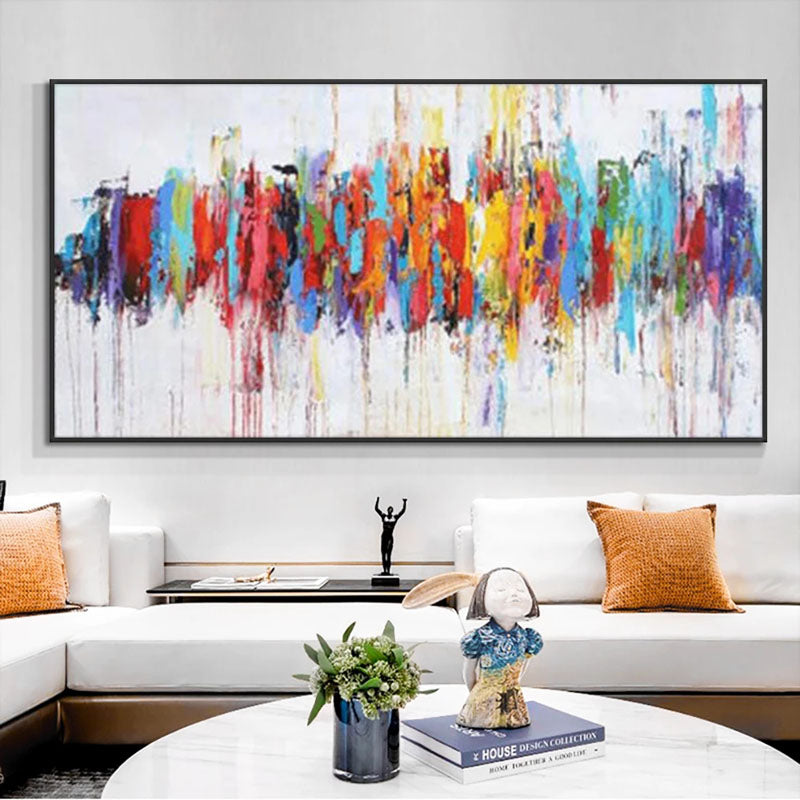 Colored Wavelengths-Abstract Colorful Painting for Contemporary Home Decor