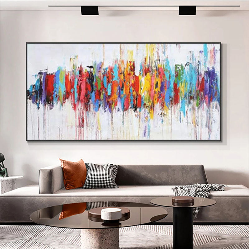 Colored Wavelengths-Abstract Colorful Painting for Contemporary Home Decor