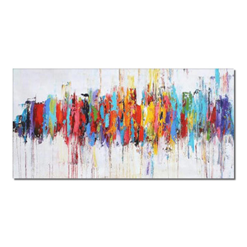 Colored Wavelengths-Abstract Colorful Painting for Contemporary Home Decor