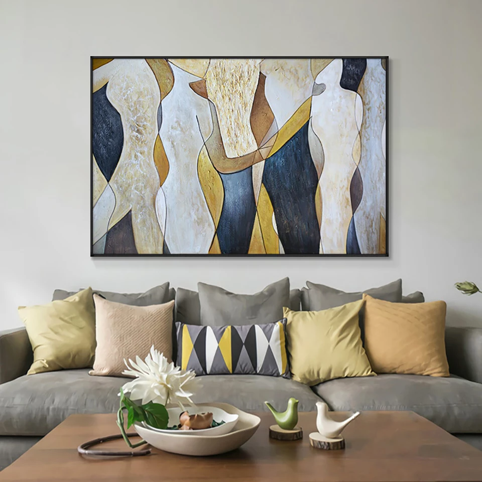 Conversations-Modern Abstract Painting-Textured Canvas Wall Art for Modern Interiors