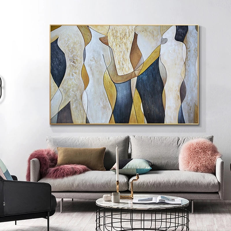Conversations-Modern Abstract Painting-Textured Canvas Wall Art for Modern Interiors