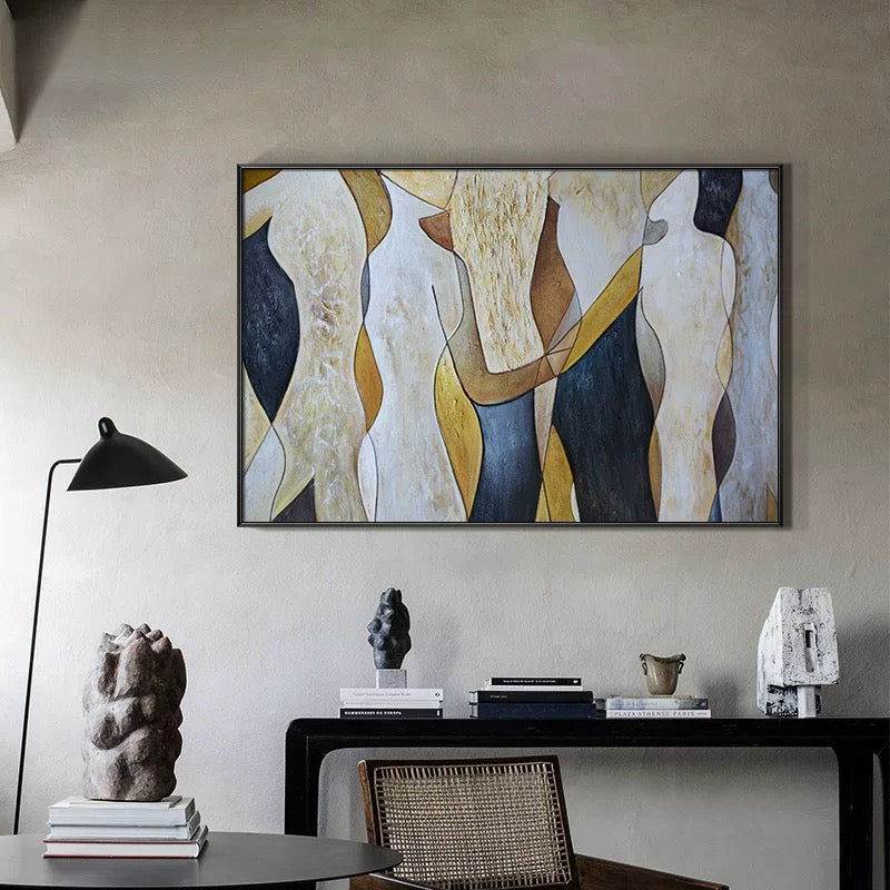 Conversations-Modern Abstract Painting-Textured Canvas Wall Art for Modern Interiors