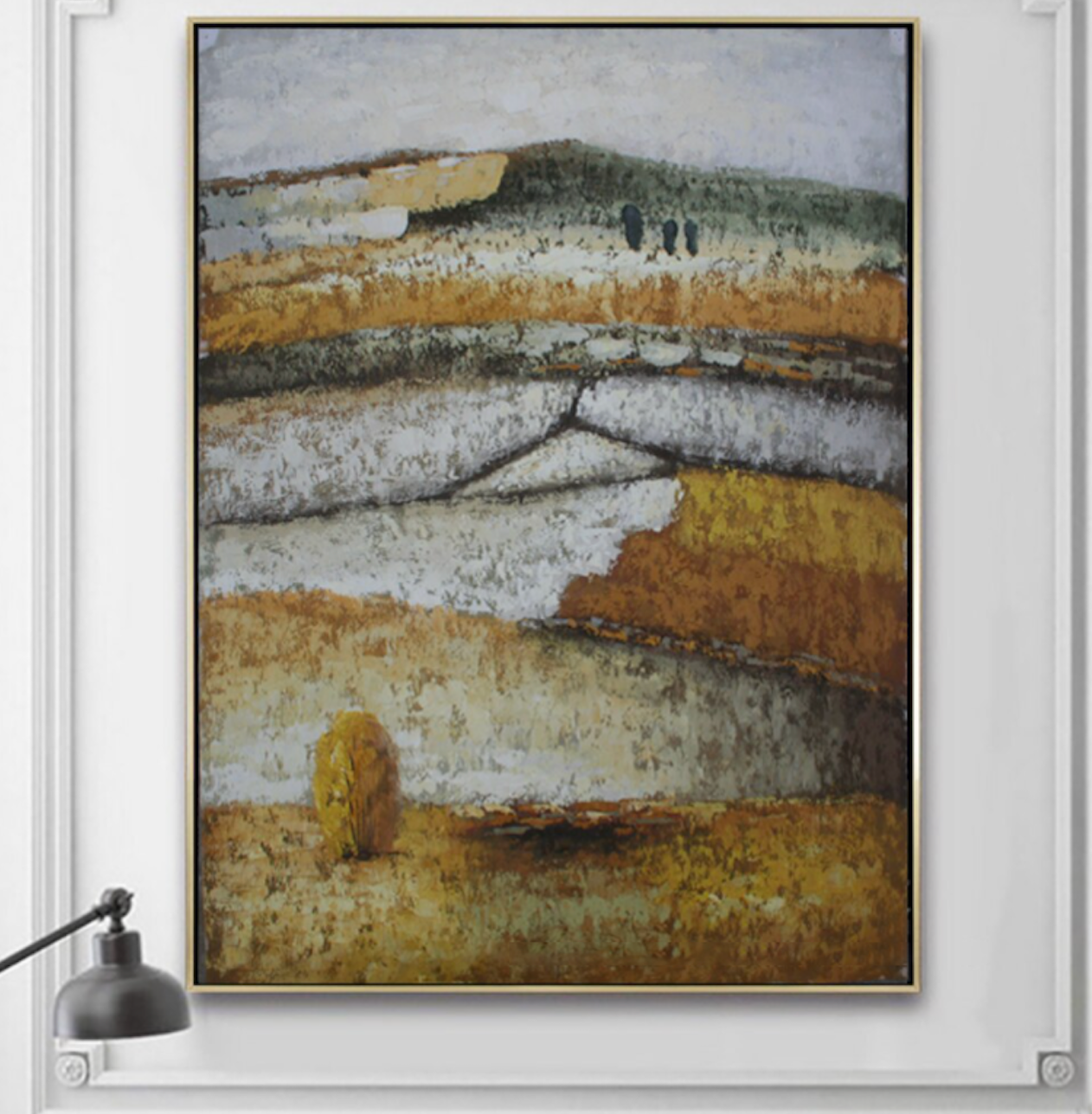 Textured Earthy Tones Abstract Landscape Art - Modern Decor for Contemporary Homes