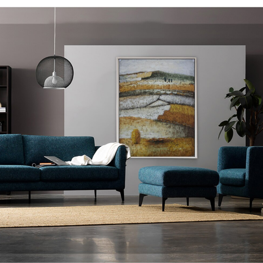 Country Life: Textured Earthy Tones Abstract Landscape Art - Modern Decor for Contemporary Homes