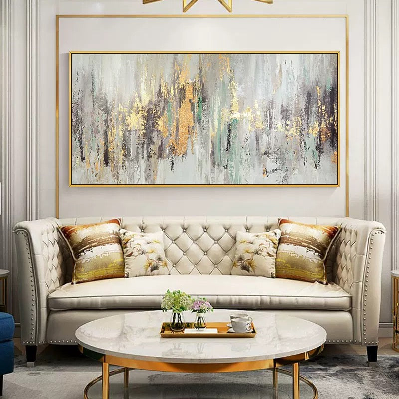 Gold Rush-Luxury Metallic Abstract Canvas Art for Modern Decor