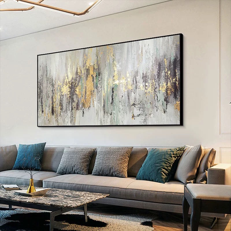 Gold Rush-Luxury Metallic Abstract Canvas Art for Modern Decor