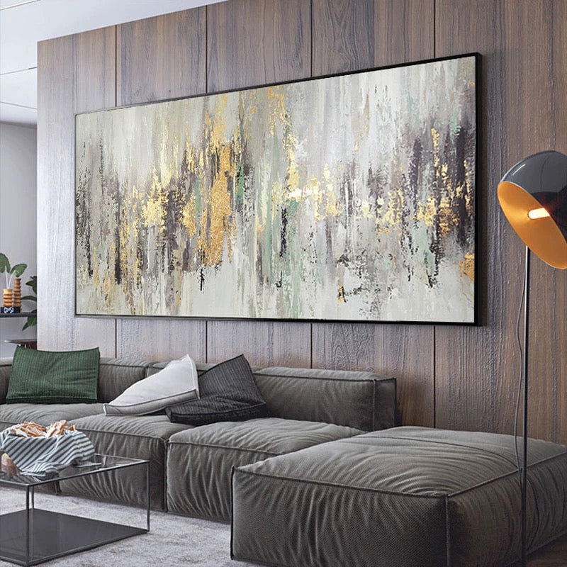 Gold Rush-Luxury Metallic Abstract Canvas Art for Modern Decor